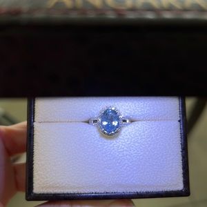 Aquamarine and Diamond Ring